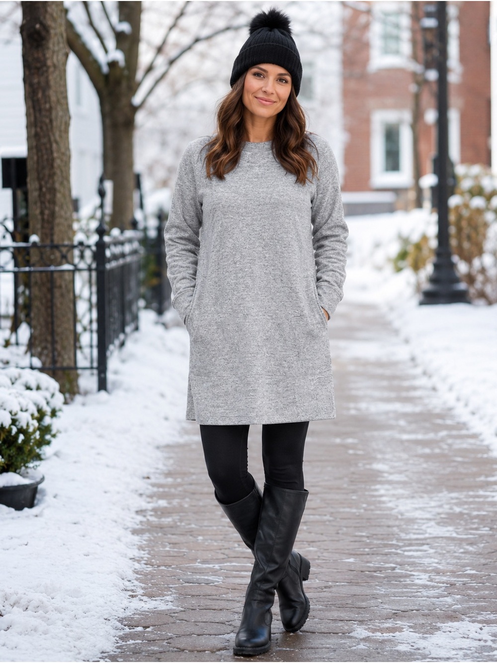 Maurices Women’s Medium Gray Winter Sweater Dress NWT Pockets Cozy